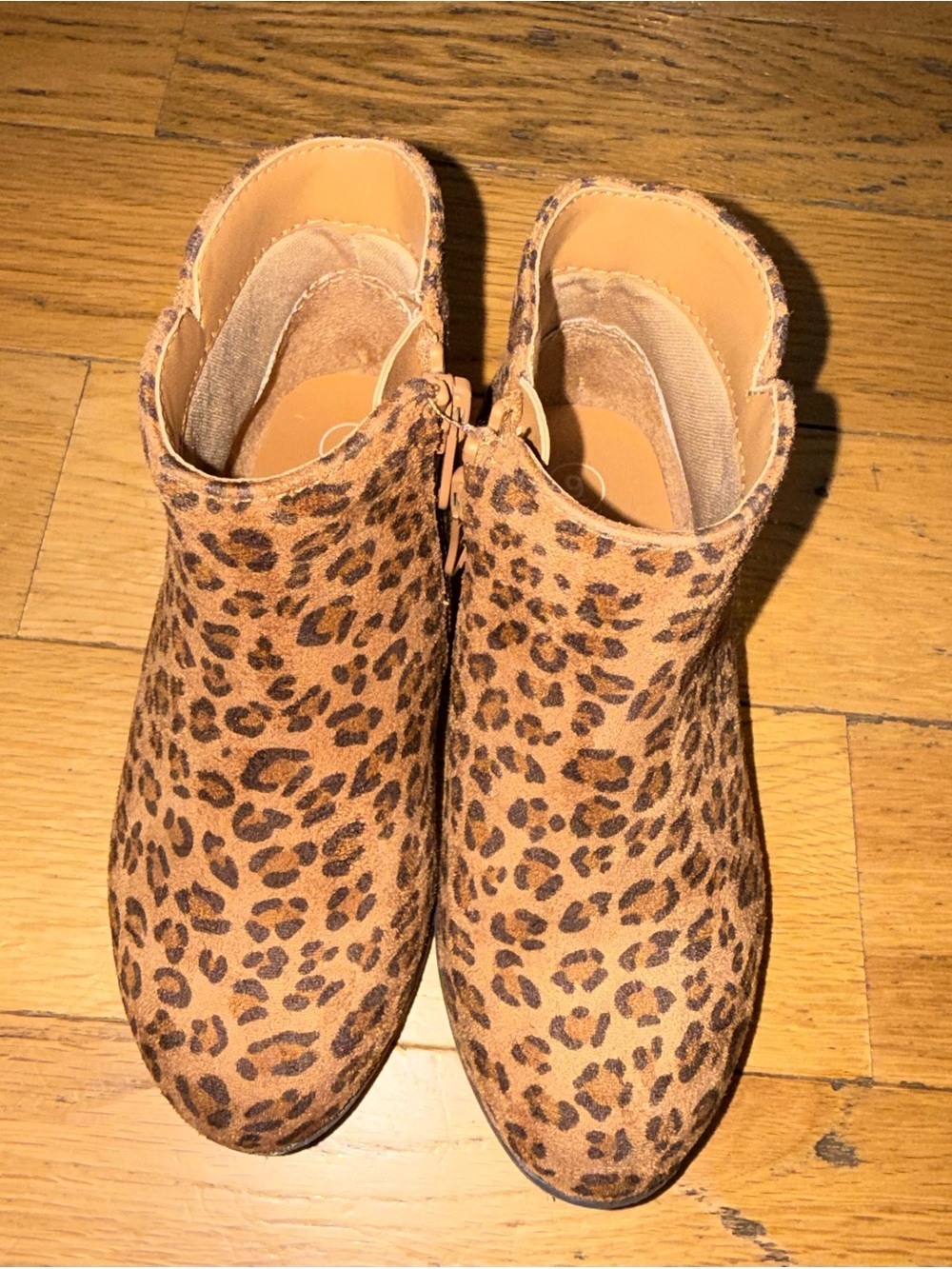 Kids Leopard Print Ankle Boots size 9
